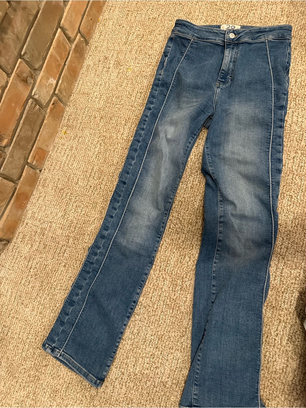 Free People Men's Dark Blue Slim Straight Jeans